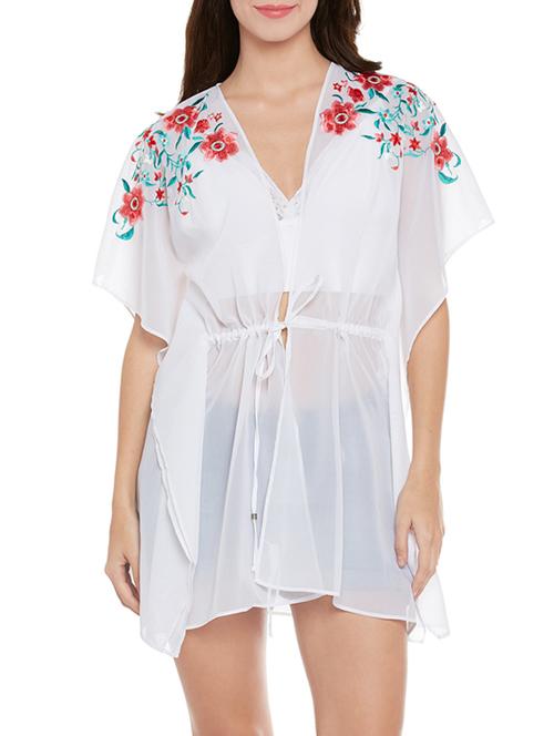 white embroidered coverup - 14096306 - Very Small Image - 1