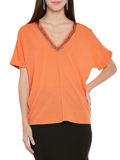 embellished v-neck top - 14096322 - Very Small Image - 1