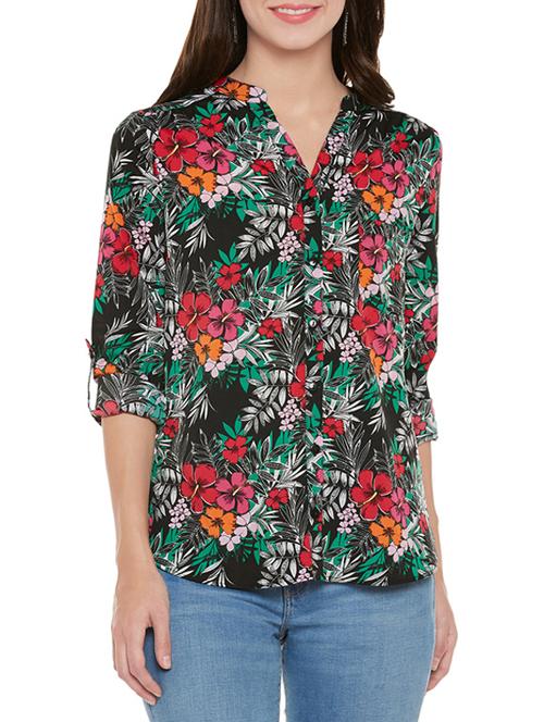 green tropical printed shirt - 14096340 - Very Small Image - 1