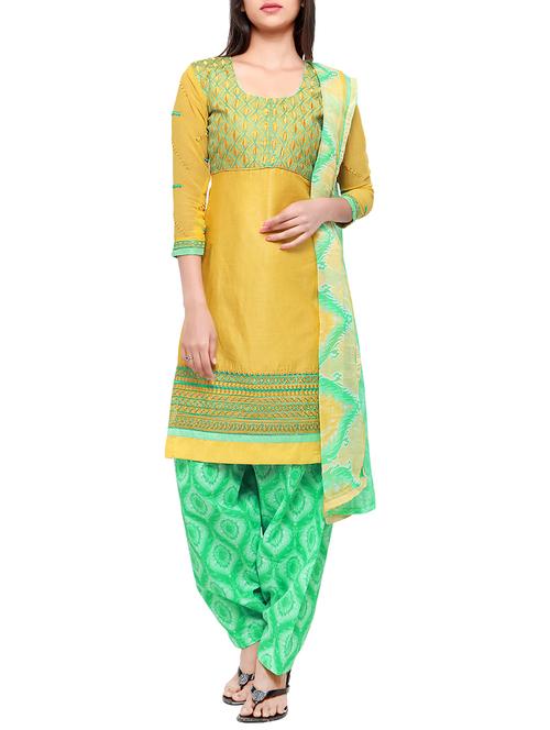 embroidered unstitched patiyala suit - 14096643 - Very Small Image - 1