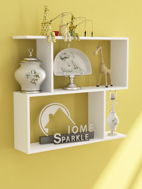 engineered wood z-shaped wall shelf by home sparkle - 14096834 - Very Small Image - 1