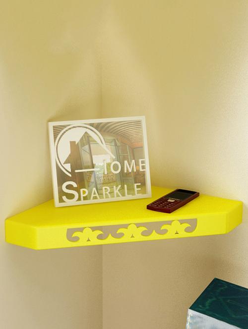engineered wood corner wall shelf by home sparkle - 14096892 - Very Small Image - 1