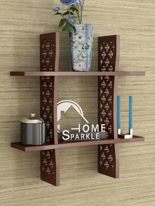 engineered wood carved wall shelf by home sparkle - 14097132 - Very Small Image - 1