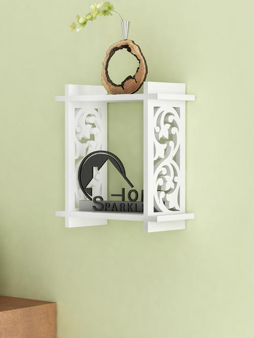 engineered wood carved wall shelf by home sparkle - 14097138 - Very Small Image - 1