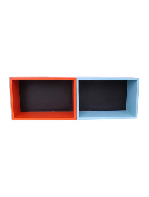 engineered wood 2 cubes wall shelf by home sparkle - 14097150 - Very Small Image - 1