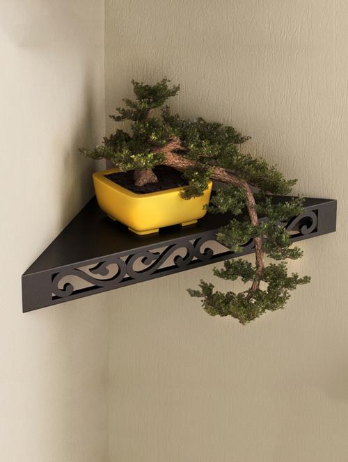 engineered wood corner wall shelf by home sparkle - 14097169 - Very Small Image - 1