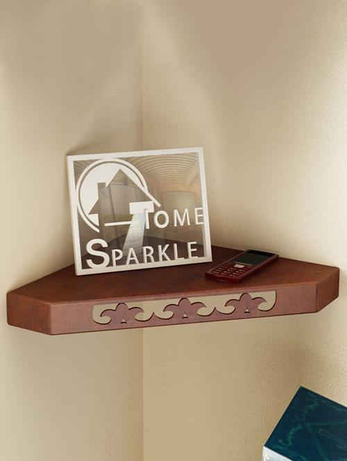 engineered wood corner wall shelf by home sparkle - 14097177 - Very Small Image - 1