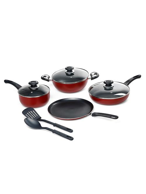 homeeware non-stick induction base cookware set -red - 14097399 - Very Small Image - 1