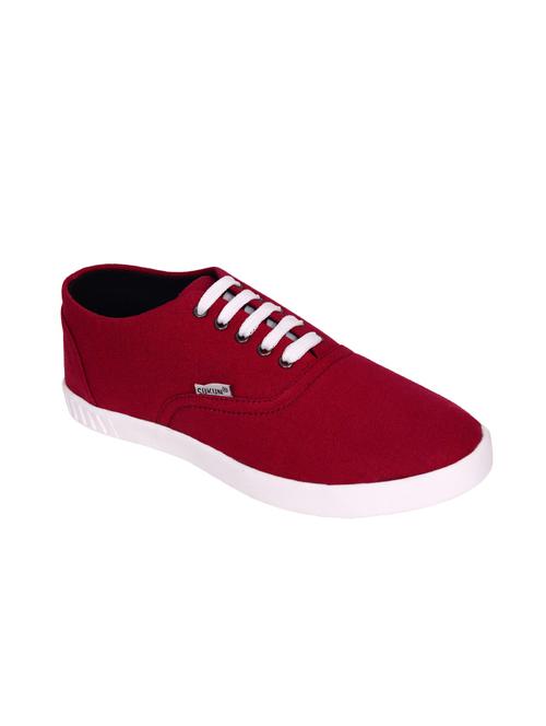 maroon canvas lace up sneaker - 14097858 - Very Small Image - 1