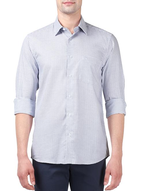 blue cotton casual shirt - 14099046 - Very Small Image - 1
