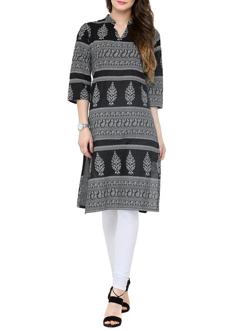 women's straight kurta - 14100332 - Very Small Image - 1