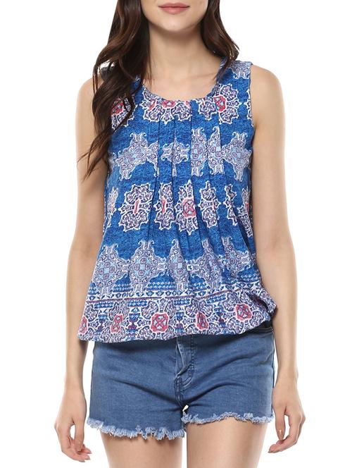 blue crepe regular top - 14100564 - Very Small Image - 1