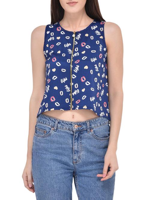 women's crop round neck top - 14100644 - Very Small Image - 1
