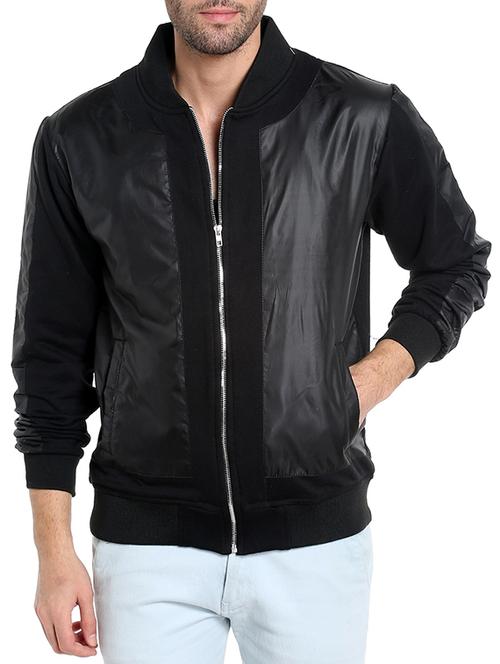 black cotton casual jacket - 14104172 - Very Small Image - 1