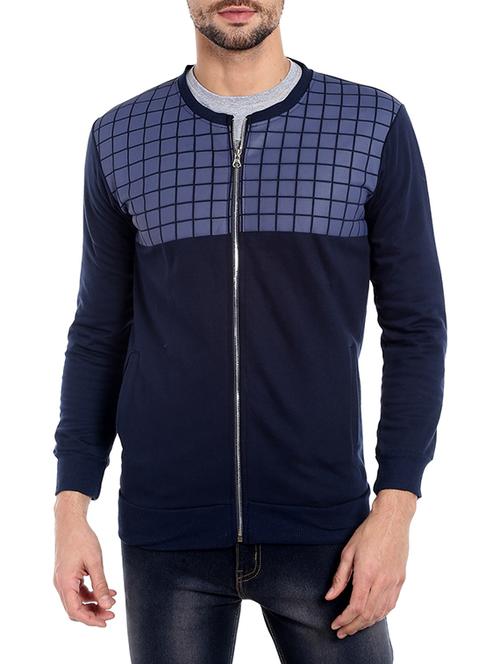 blue cotton casual jacket - 14104174 - Very Small Image - 1