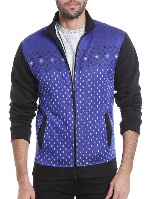 blue printed casual jacket - 14104187 - Very Small Image - 1