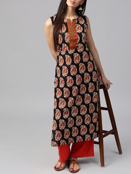 black kurta palazzo set - 14104620 - Very Small Image - 1