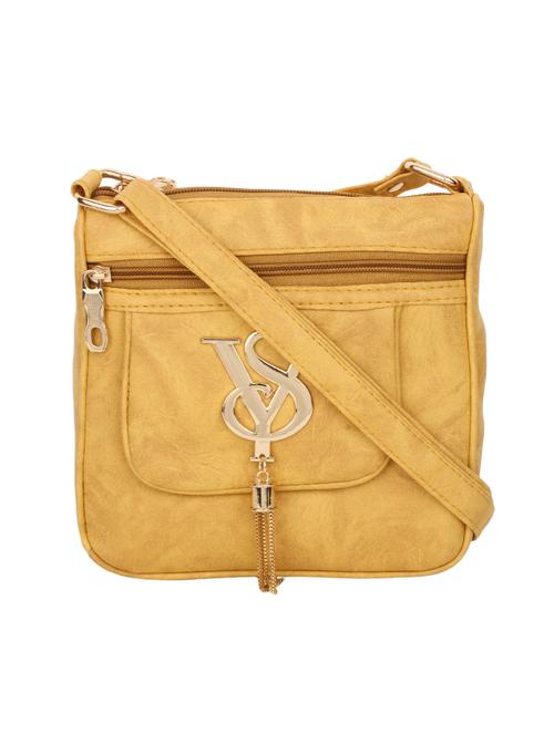 yellow leatherette regular sling bag - 14105043 - Very Small Image - 1