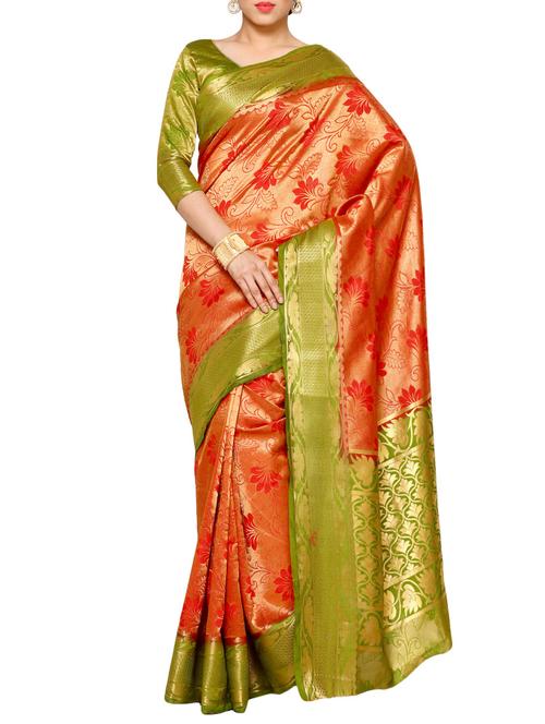 red silk kanjivaram saree - 14105309 - Very Small Image - 1