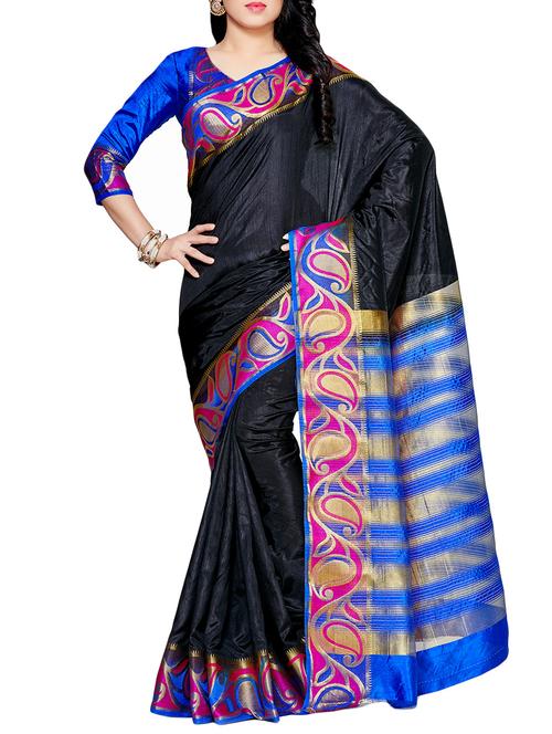 black tussar silk woven saree - 14105346 - Very Small Image - 1