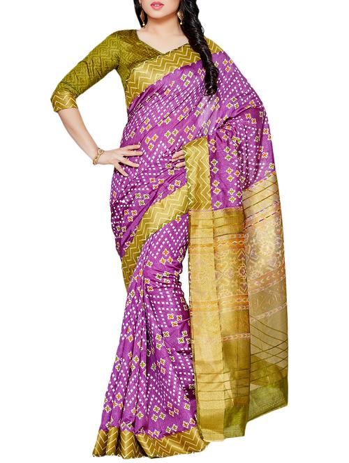 purple tussar silk woven saree - 14105357 - Very Small Image - 1
