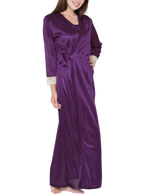 purple satin nightwear set - 14105905 - Very Small Image - 1