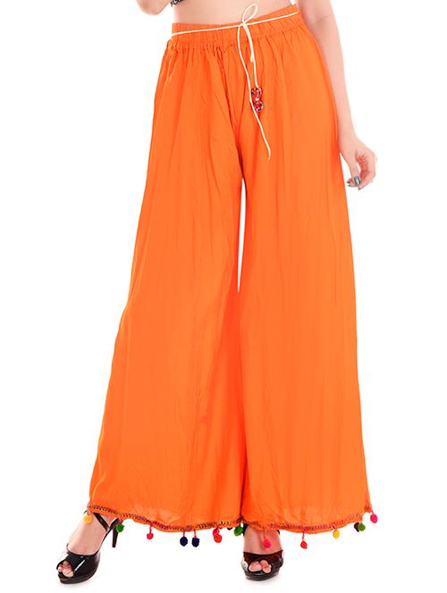 orange viscose flared palazzo - 14106601 - Very Small Image - 1