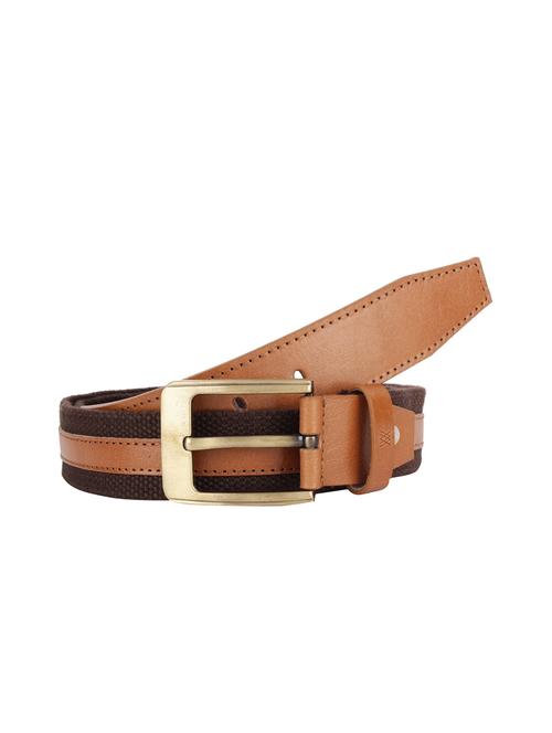 tan & brown leather belt - 14109141 - Very Small Image - 1