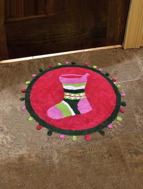 christmas round mat with pom pom - 14109272 - Very Small Image - 1