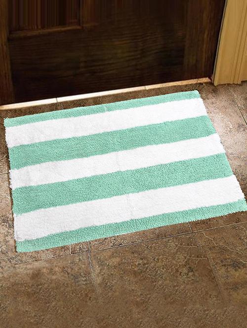 summer stripe bathmat, 1450 gsm (green and white) - 14109292 - Very Small Image - 1