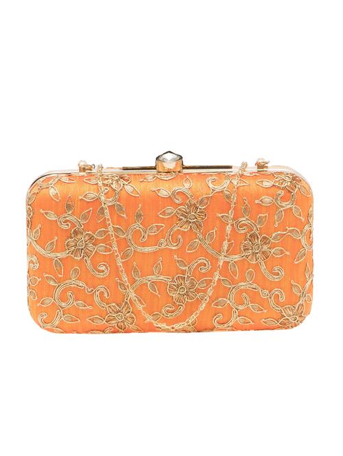 orange leatherette clutch - 14109490 - Very Small Image - 1