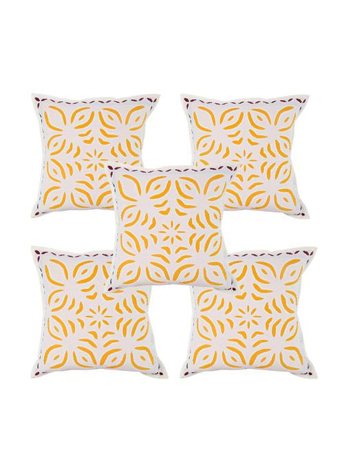 cotton applique set of 5 cushion covers by rajrang - 14110390 - Very Small Image - 1