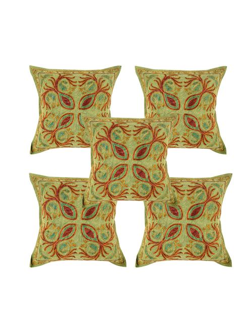 cotton traditional set of 5 cushion covers by rajrang - 14110396 - Very Small Image - 1