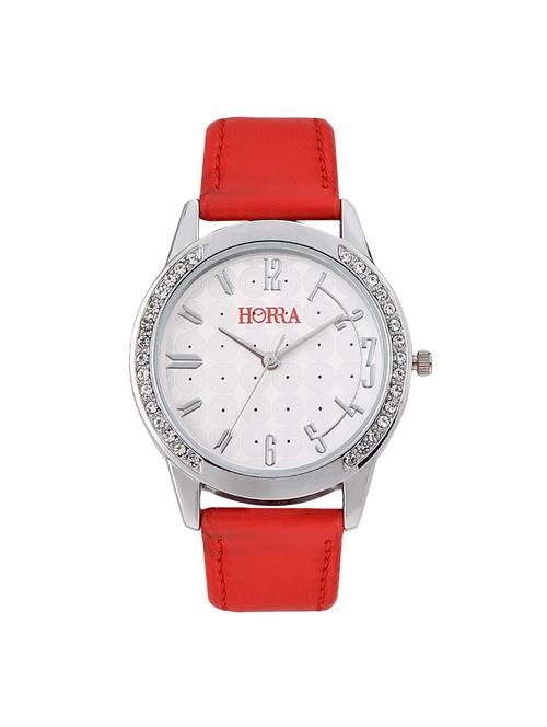 horra red round dial analog ladies watch - 14113563 - Very Small Image - 1
