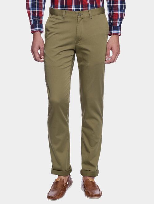 brown cotton chinos casual trousers - 14114093 - Very Small Image - 1