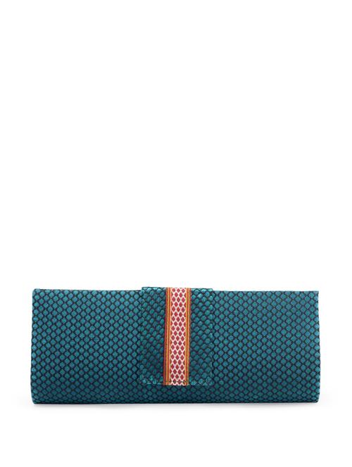 teal green and black khun clutch - 14117 - Very Small Image - 1