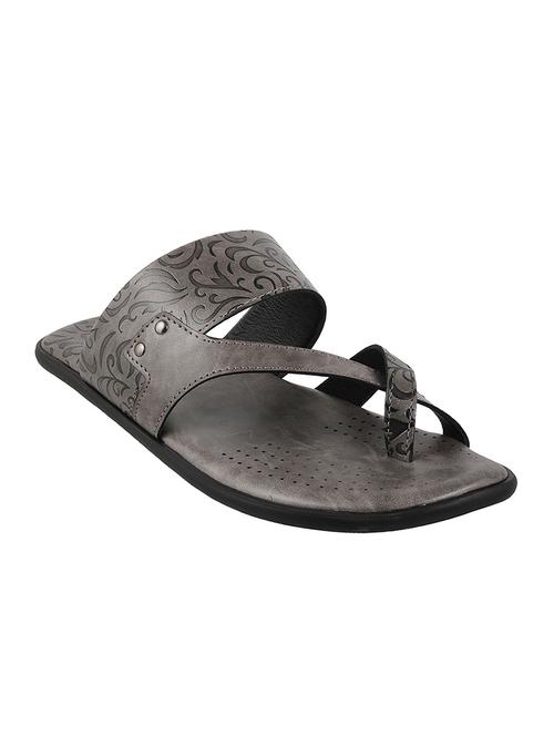 grey leatherette slip on slipper - 14117246 - Very Small Image - 1
