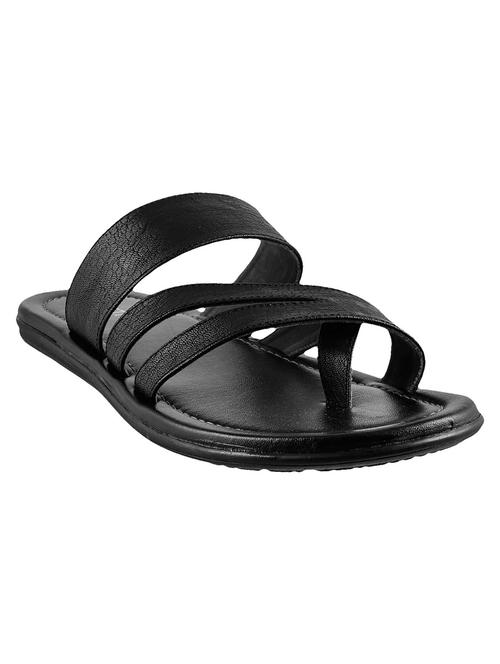 black leatherette slip on slipper - 14117272 - Very Small Image - 1