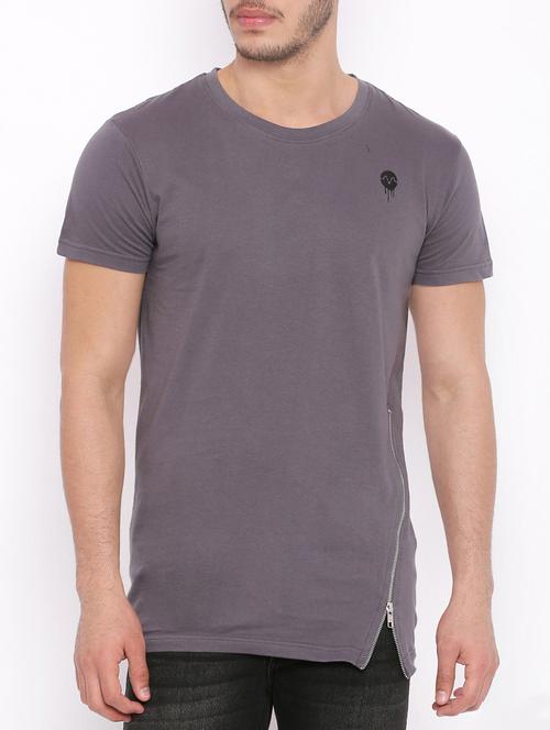 grey cotton t-shirt - 14117686 - Very Small Image - 1