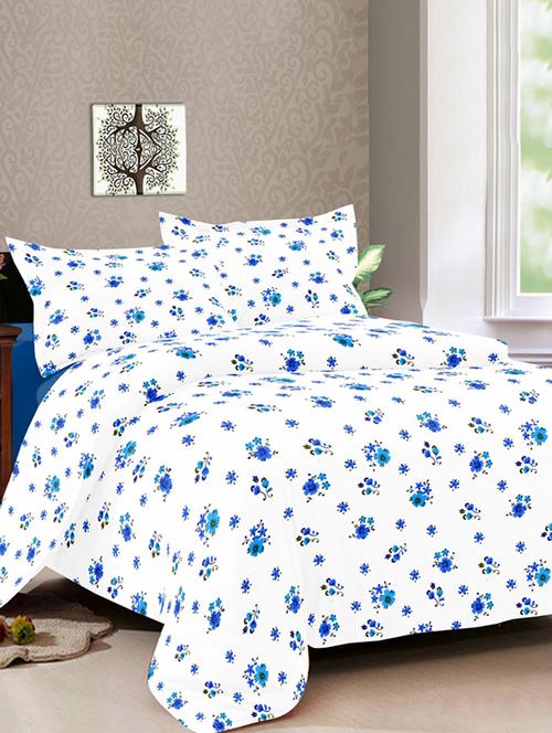 cotton printed double bed sheet with 2 pillow covers by bianca - 14118839 - Very Small Image - 1