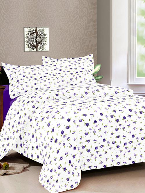 cotton printed double bed sheet with 2 pillow covers by bianca - 14118840 - Very Small Image - 1