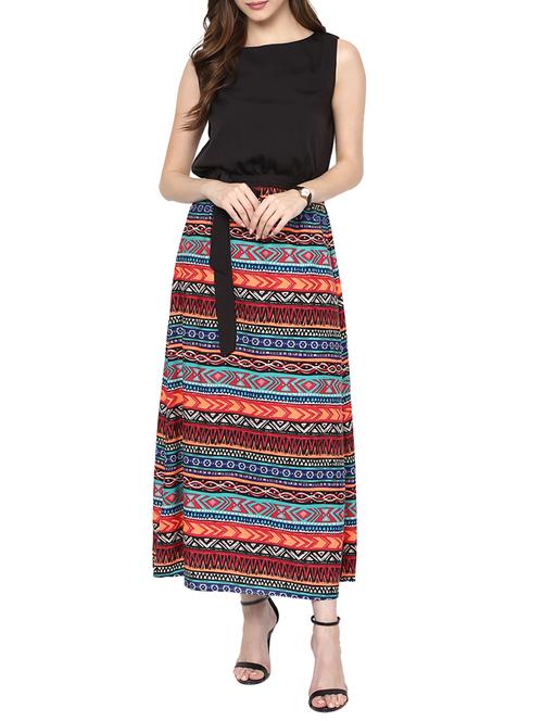 black printed crepe maxi dress - 14119293 - Very Small Image - 1