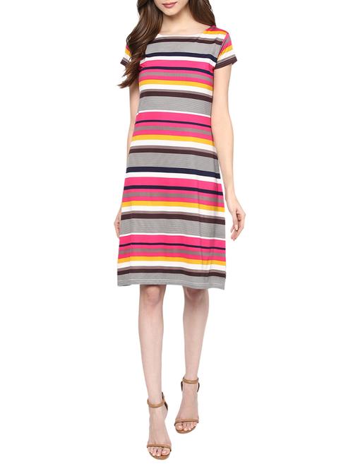 pink cotton a-line dress - 14119315 - Very Small Image - 1