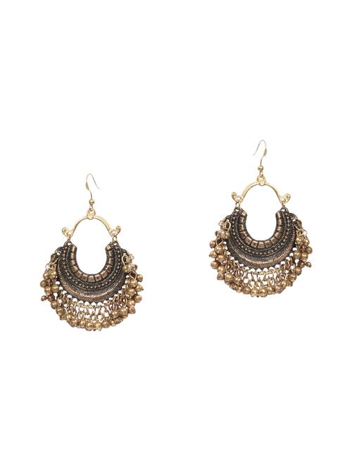 gold silver plated chandballi earrings - 14119468 - Very Small Image - 1