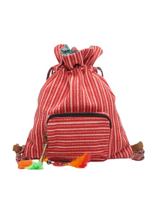red cotton regular backpack - 14119612 - Very Small Image - 1
