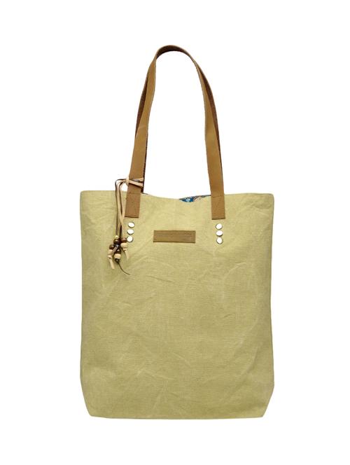 beige canvas handbag - 14119624 - Very Small Image - 1