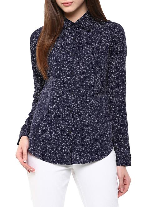 blue printed crepe shirt - 14119675 - Very Small Image - 1