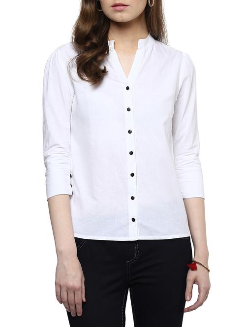 solid white cotton shirt - 14119678 - Very Small Image - 1