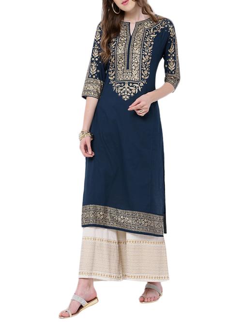 block print straight kurta - 14119867 - Very Small Image - 1