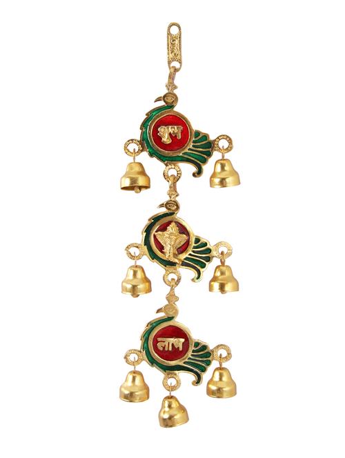 hanging in metal peacock shaped with bells by handicrafts paradise - 14120196 - Very Small Image - 1